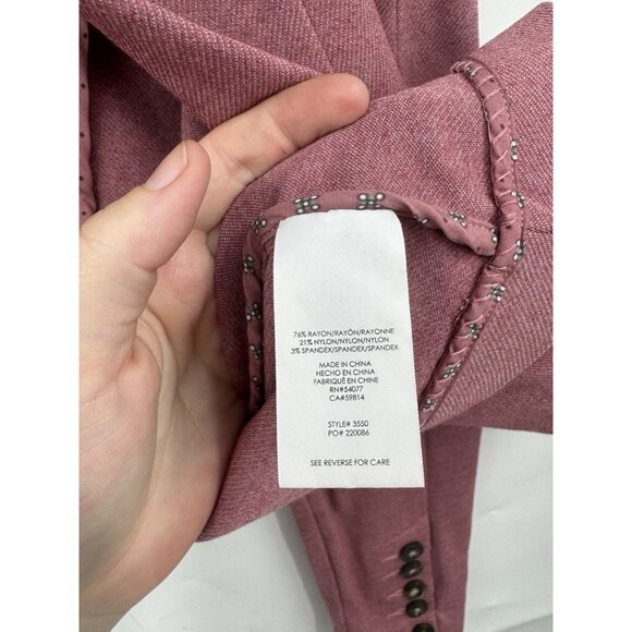 CAbi #3550 Applaud Jacket Blazer Pink Light Coat Women's Size 8 Preppy Classic - Picture 5 of 11